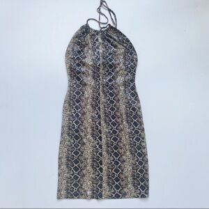 Vintage Janine Snake Pattern Halter Dress
